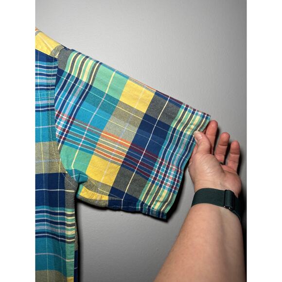 Wrangler Pearl Snap Med Mens Bright Color Short Sleeve Plaid Western Shirt - Picture 4 of 14